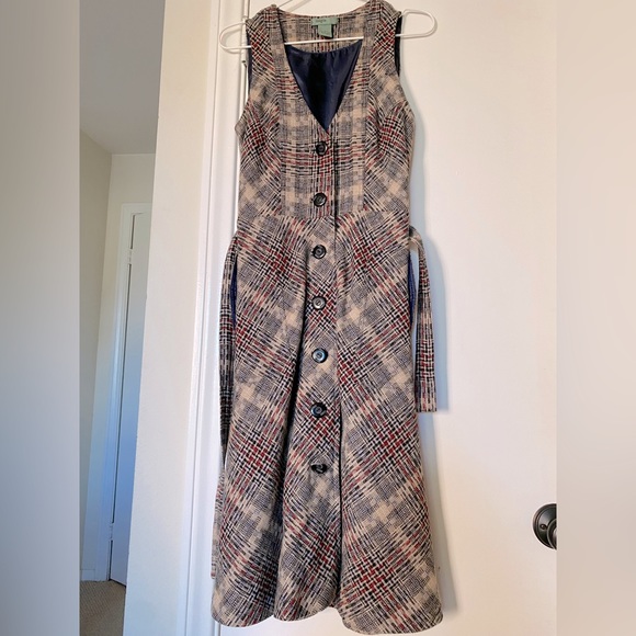 Maple Anthropologie plaid wool dress ASO Rory Gilmore - Picture 5 of 16